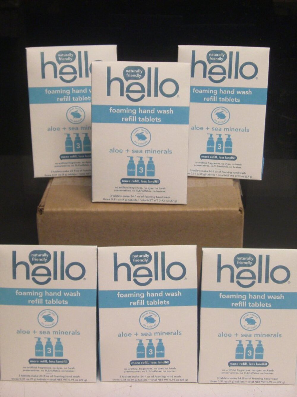 (6) Hello Foaming Hand Wash Refill Tablets 3 Count Aloe + Sea Minerals NEW